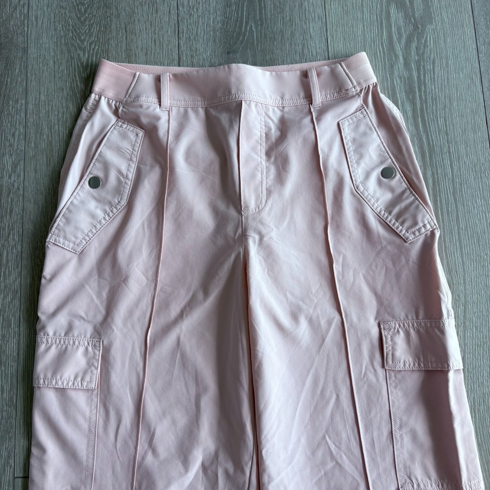 Athleta Womens Light Pink High Rise Straight Leg Vienna Cargo Pants Size 12/P - Picture 3 of 14